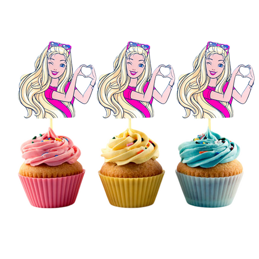 Cupcake topper « Barbie » (lot de 10)