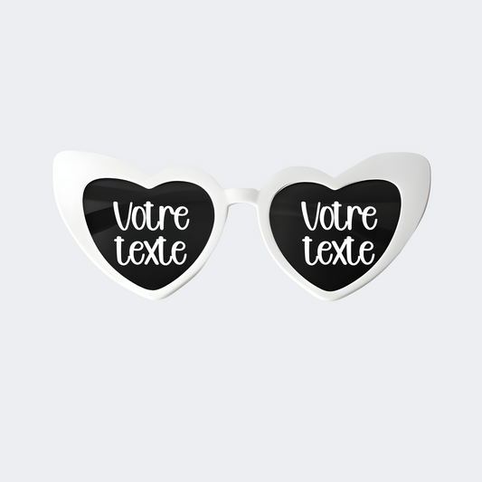 Lunettes Coeur à message - Message au choix