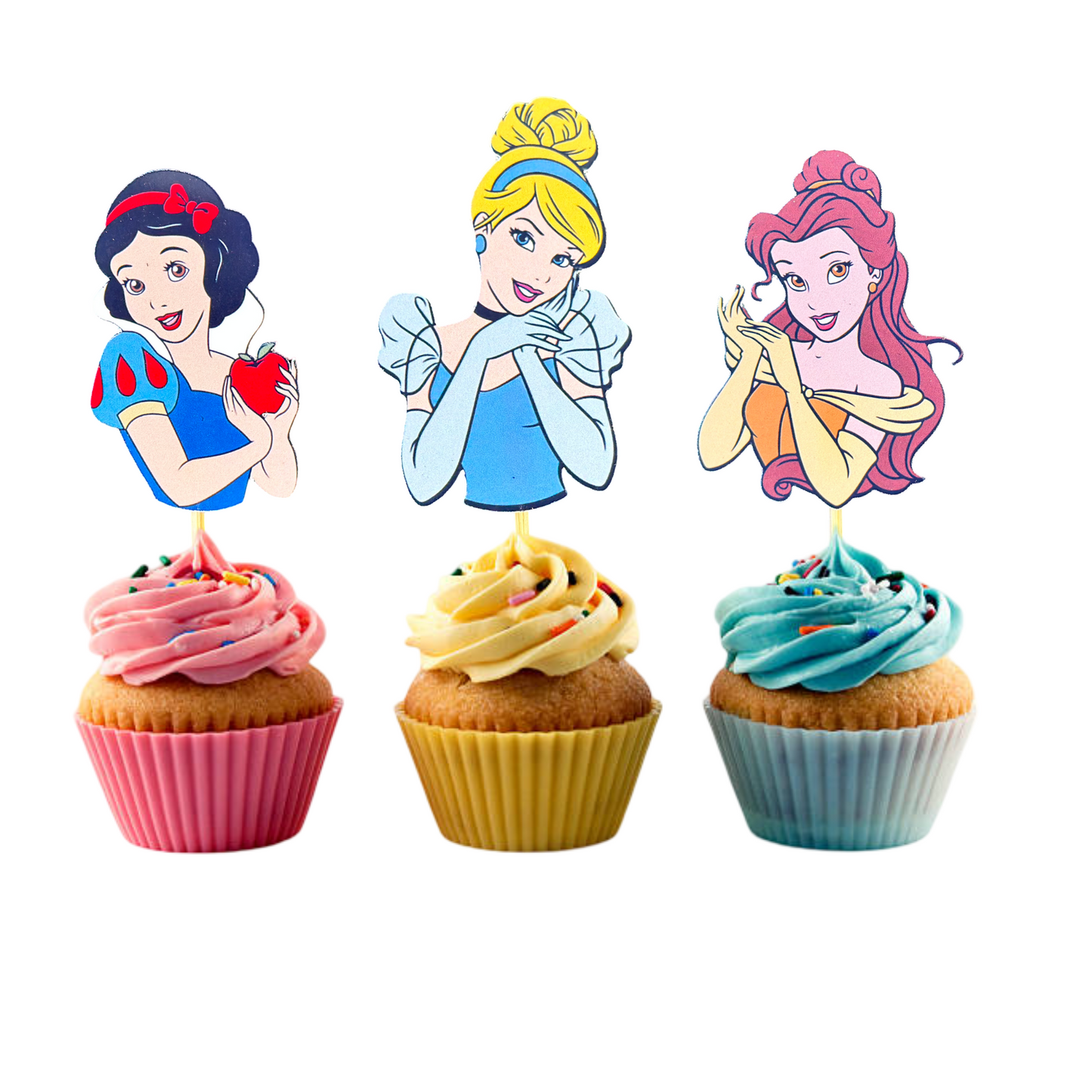 Cupcake topper « Princesses disney » (lot de 10)