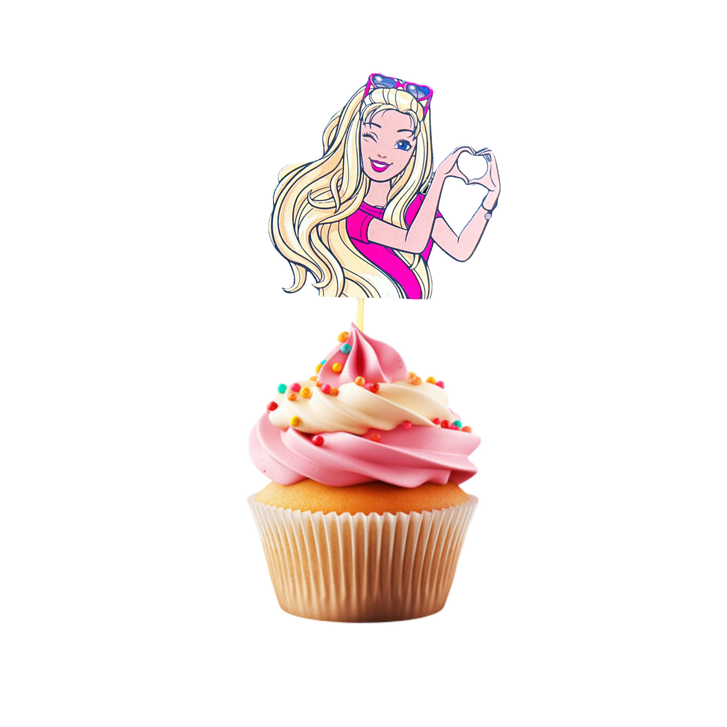 Cupcake topper « Barbie » (lot de 10)