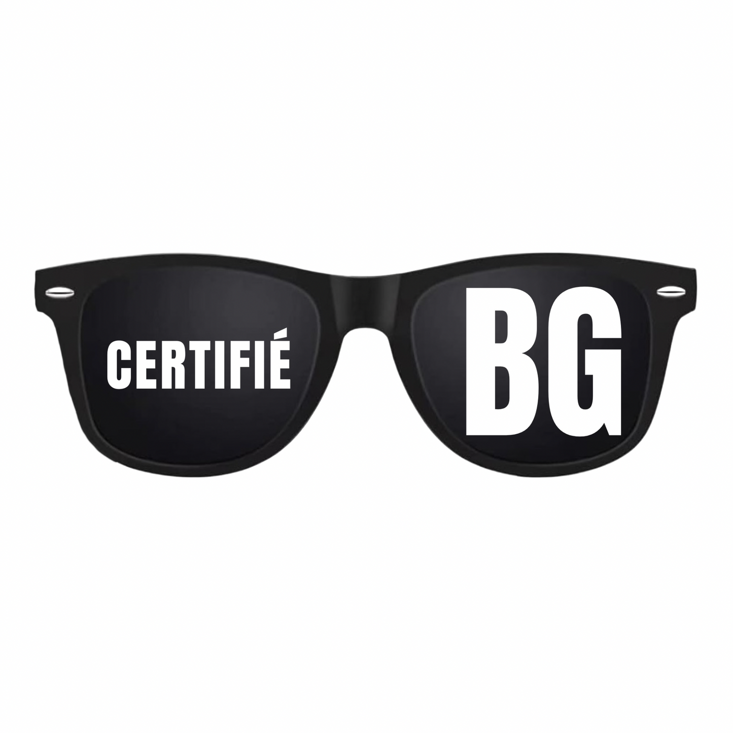 ÉDITION SPÉCIALE: Lunettes "CERTIFIÉ BG" (Vynile blanc)