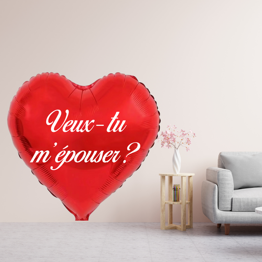 Ballon cœur métallique 152 cm – L’Inoubliable