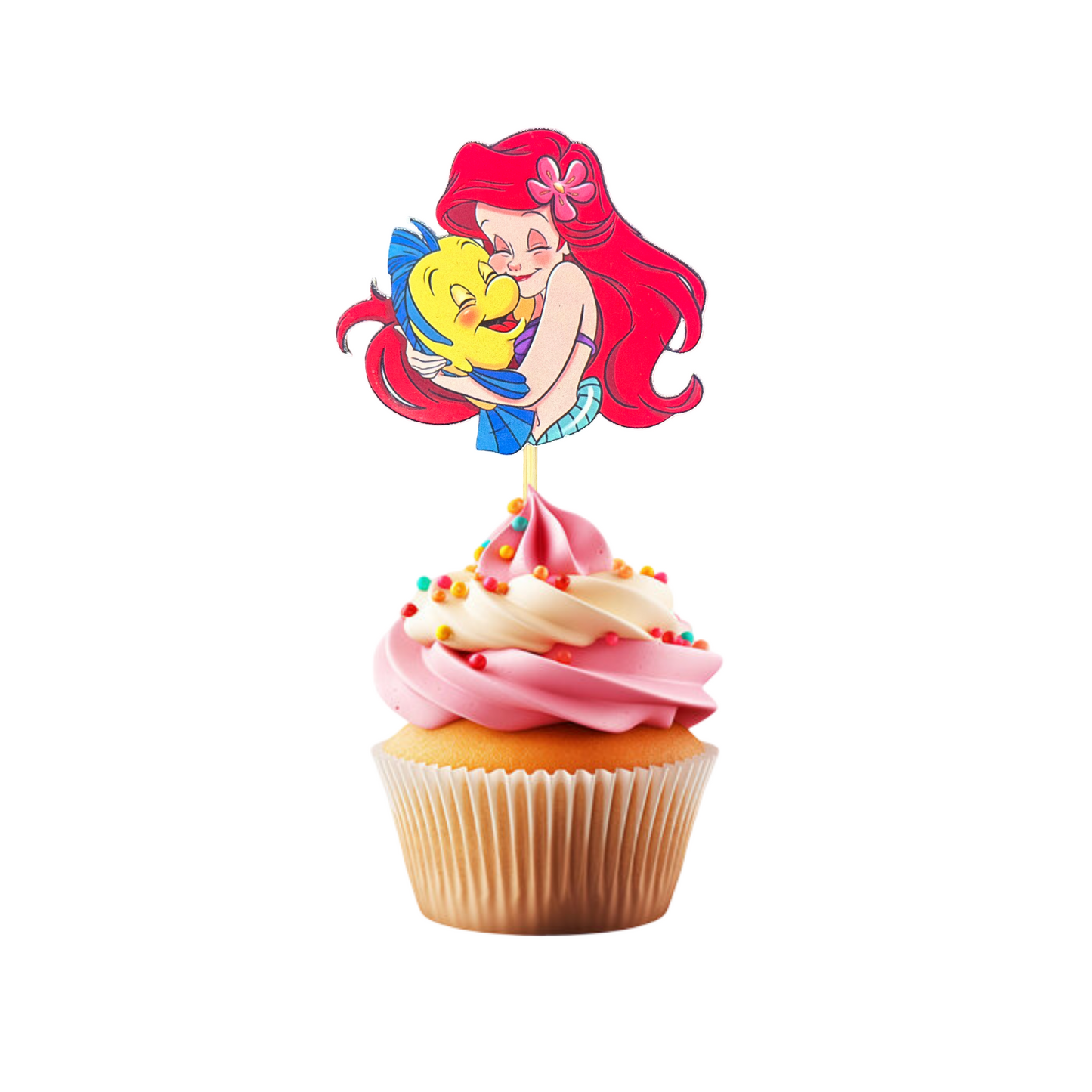 Cupcake topper Ariel (lot de 10)