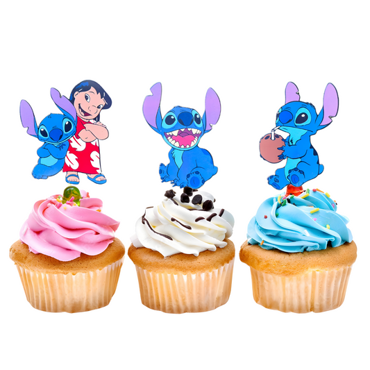 Cupcake topper « Stich » - lot de 10